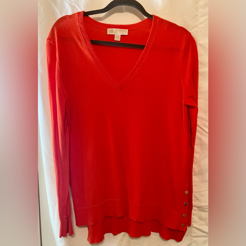 Michael Kors women’s large orange V-neck sweater